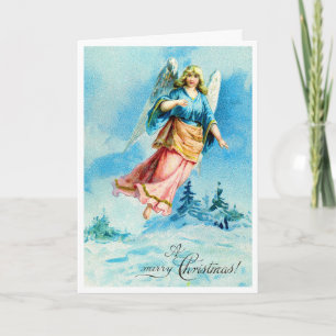 Tarjeta Festiva Vintage Christmas Angel