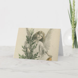 Tarjeta Festiva Vintage Christmas Angel
