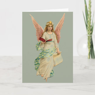 Tarjeta Festiva Vintage Christmas Angel