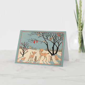 Tarjeta Festiva Vintage Christmas Card