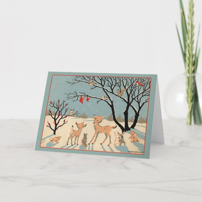Tarjeta Festiva Vintage Christmas Card (Anverso)