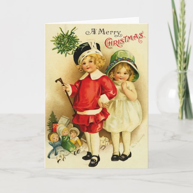 Tarjeta Festiva Vintage Christmas Card (Anverso)