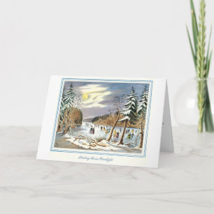Tarjeta Festiva Vintage Christmas Card