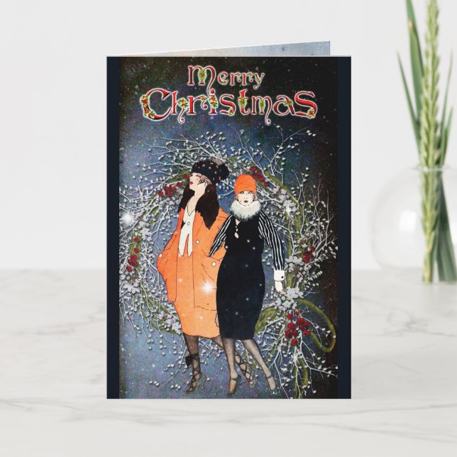 Tarjeta Festiva Vintage Christmas Card (Anverso)