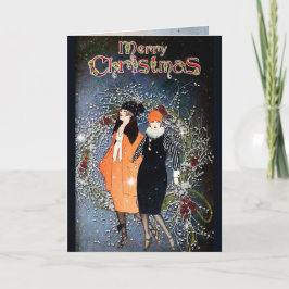 Tarjeta Festiva Vintage Christmas Card