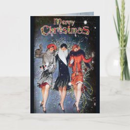 Tarjeta Festiva Vintage Christmas Card