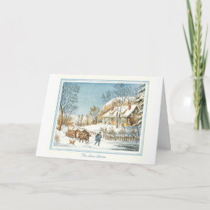 Tarjeta Festiva Vintage Christmas Card