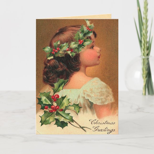 Tarjeta Festiva Vintage Christmas Card (Anverso)