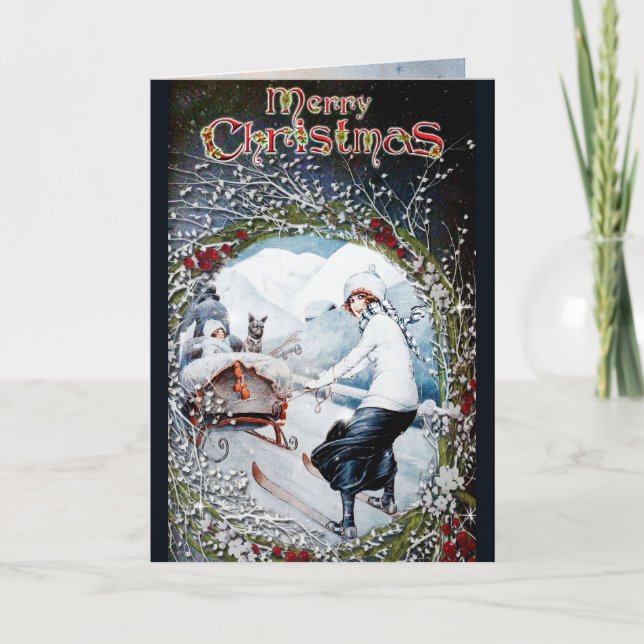Tarjeta Festiva Vintage Christmas Card (Anverso)