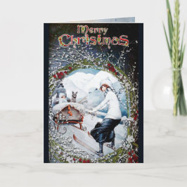 Tarjeta Festiva Vintage Christmas Card