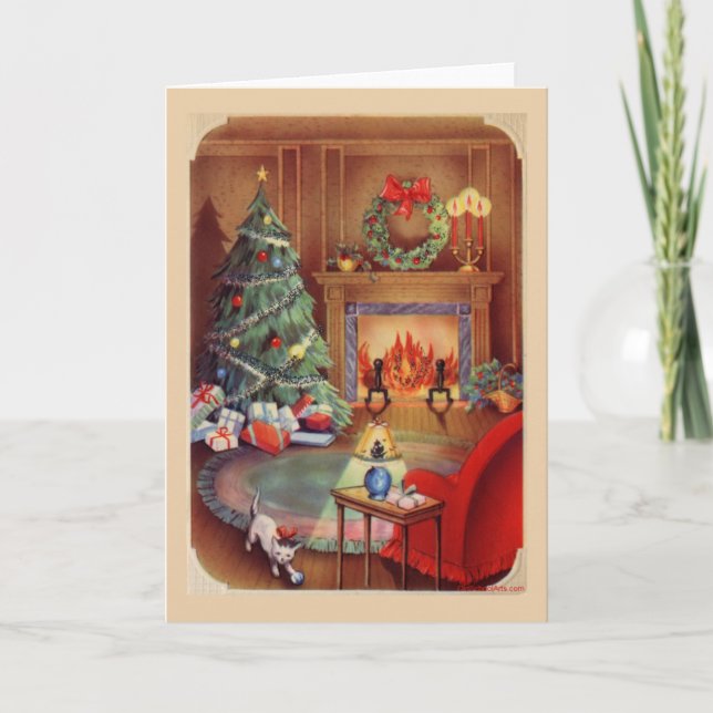 Tarjeta Festiva Vintage Christmas Card (Anverso)