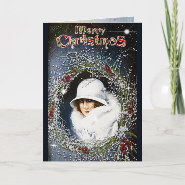Tarjeta Festiva Vintage Christmas Card (Anverso)
