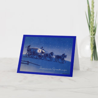 Tarjeta Festiva Vintage Christmas Card