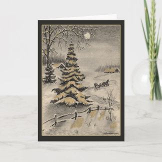 Tarjeta Festiva Vintage Christmas Card