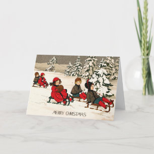 Tarjeta Festiva Vintage Christmas Card