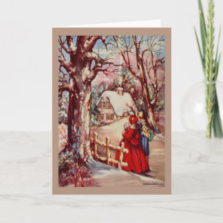 Tarjeta Festiva Vintage Christmas Card