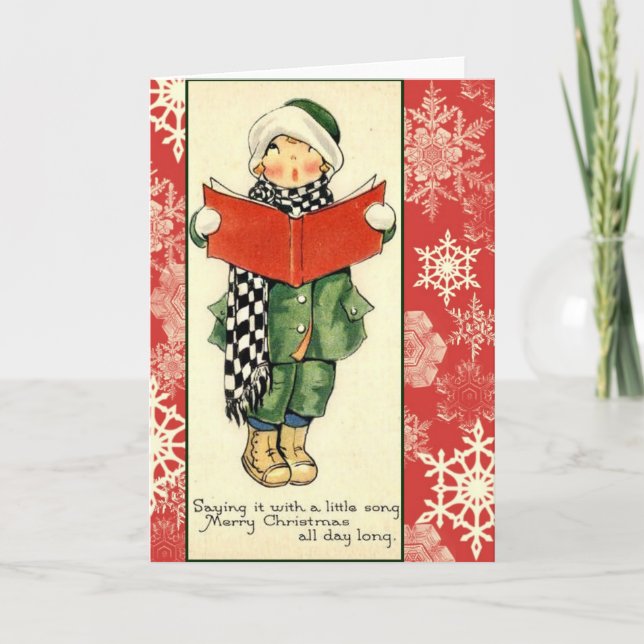 Tarjeta Festiva Vintage Christmas Card (Anverso)