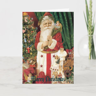 Tarjeta Festiva Vintage Christmas Card