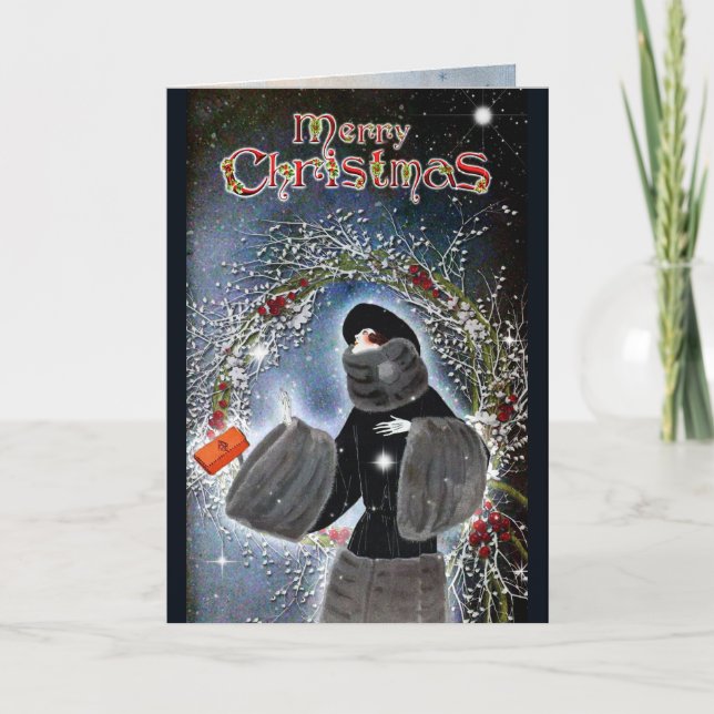 Tarjeta Festiva Vintage Christmas Card (Anverso)