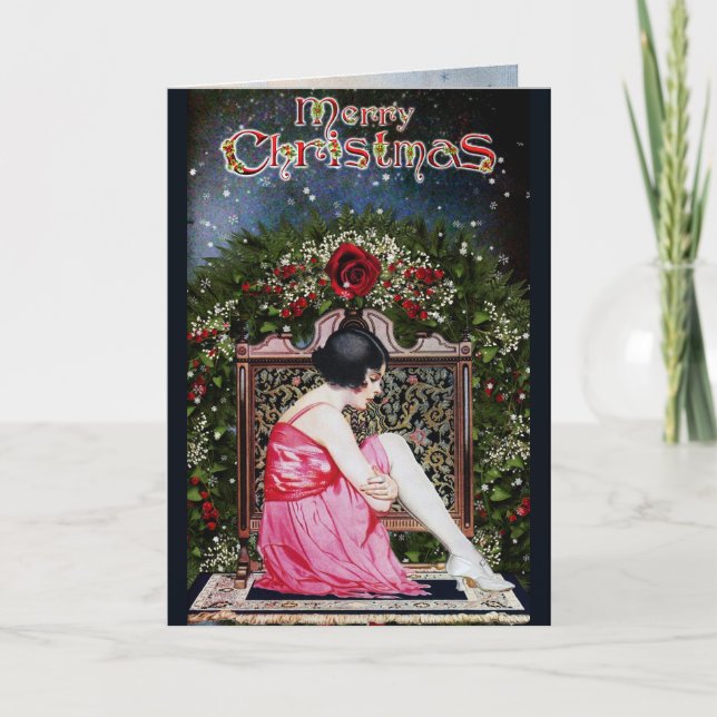 Tarjeta Festiva Vintage Christmas Card (Anverso)