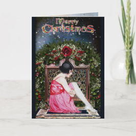 Tarjeta Festiva Vintage Christmas Card