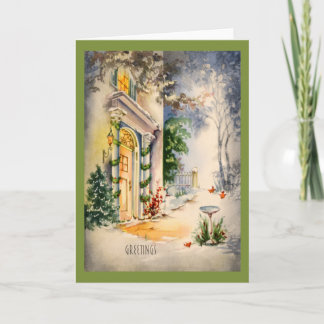 Tarjeta Festiva Vintage Christmas Card