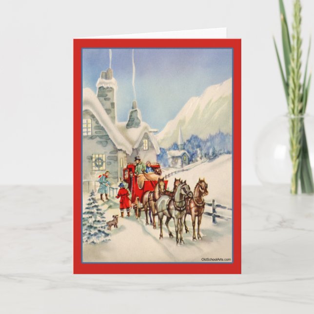 Tarjeta Festiva Vintage Christmas Card (Anverso)