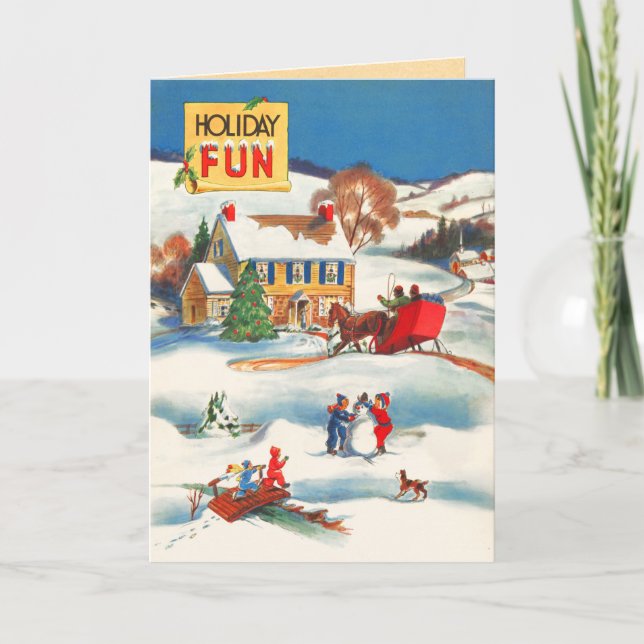 Tarjeta Festiva Vintage Christmas Card (Anverso)