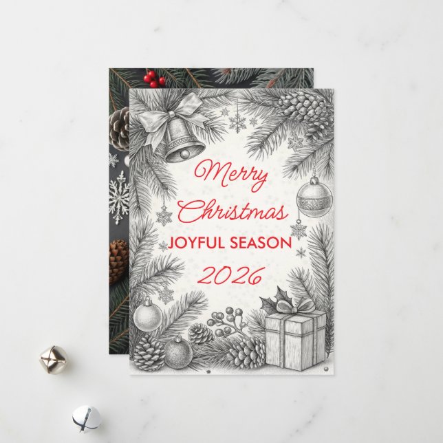 Tarjeta Festiva Vintage Christmas Card (Anverso/Reverso In Situ)