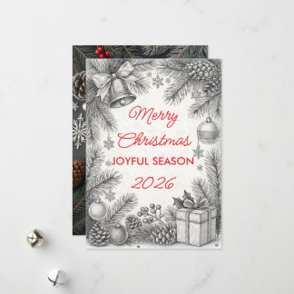Tarjeta Festiva Vintage Christmas Card