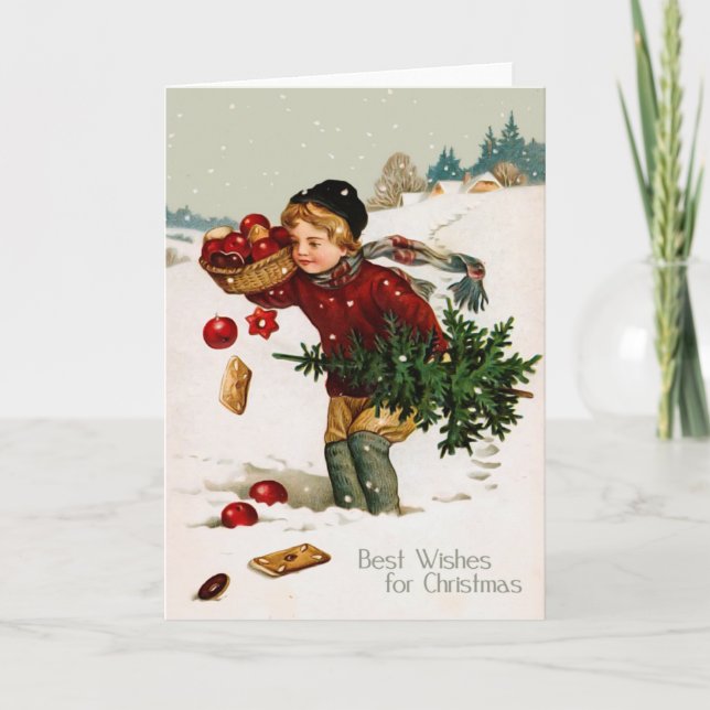 Tarjeta Festiva Vintage Christmas Card (Anverso)