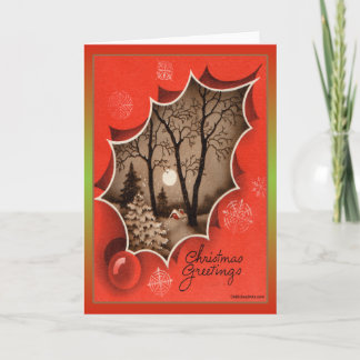 Tarjeta Festiva Vintage Christmas Card