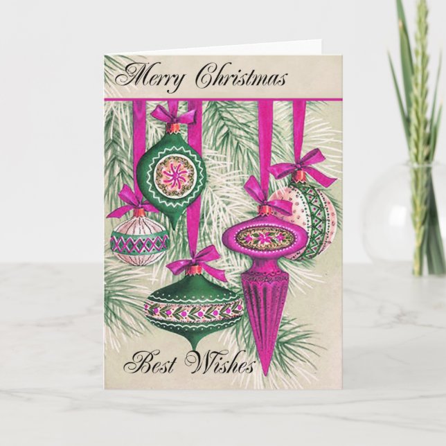 Tarjeta Festiva Vintage Christmas Card (Anverso)