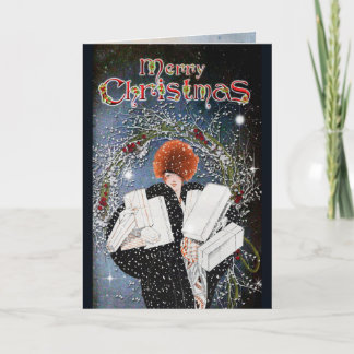 Tarjeta Festiva Vintage Christmas Card