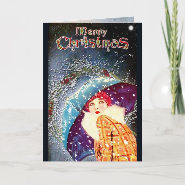 Tarjeta Festiva Vintage Christmas Card (Anverso)