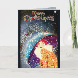 Tarjeta Festiva Vintage Christmas Card