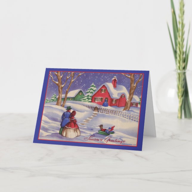 Tarjeta Festiva Vintage Christmas Card (Anverso)