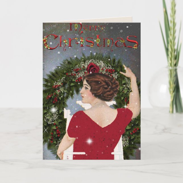 Tarjeta Festiva Vintage Christmas Card (Anverso)