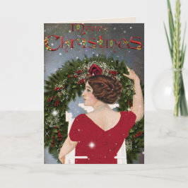 Tarjeta Festiva Vintage Christmas Card