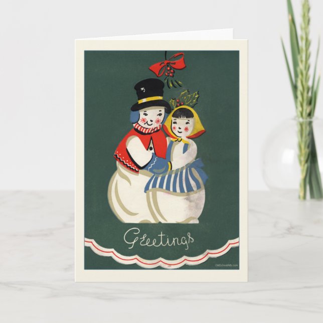 Tarjeta Festiva Vintage Christmas Card (Anverso)