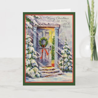 Tarjeta Festiva Vintage Christmas Card