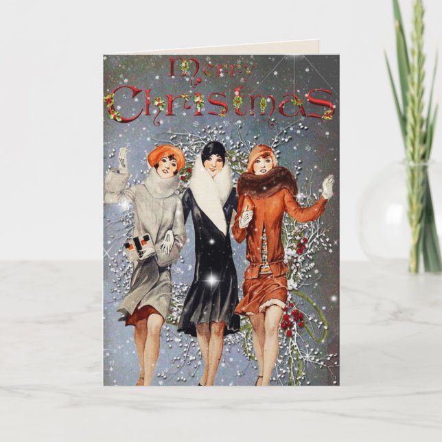 Tarjeta Festiva Vintage Christmas Card (Anverso)