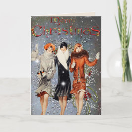 Tarjeta Festiva Vintage Christmas Card
