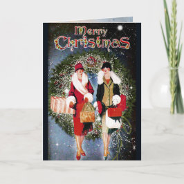 Tarjeta Festiva Vintage Christmas Card