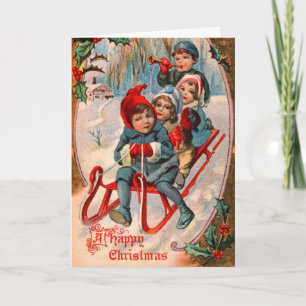 Tarjeta Festiva Vintage Christmas Card