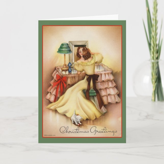 Tarjeta Festiva Vintage Christmas Card (Anverso)