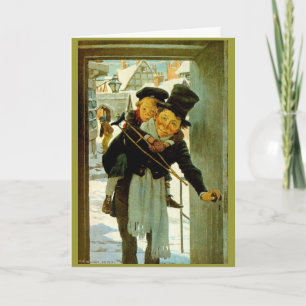 Tarjeta Festiva Vintage Christmas Card "A Navidades Carol"