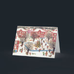 Tarjeta Festiva Vintage Christmas Card | Aldea Cute Snowy<br><div class="desc">Tarjeta de Navidades victorianos de época que le hará reír y sonreír. Estas tarjetas de felicitación de navidades de estilo victoriano le dan un encanto de Navidad del siglo XIX y un estilo de época victoriana a sus deseos de Holliday.</div>