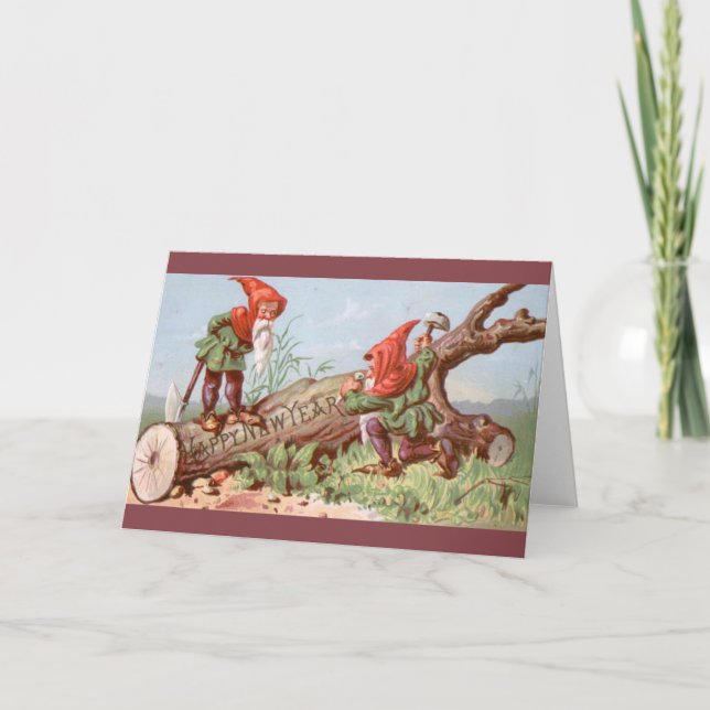 Tarjeta Festiva Vintage Christmas Card | Feliz Año Nuevo (Anverso)