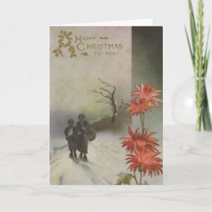 Tarjeta Festiva Vintage Christmas Card   Navidades felices para ti